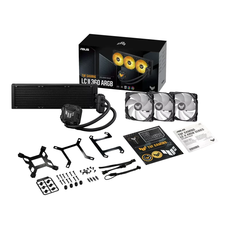 ASUS TUF Gaming LC II 360 ARGB Liquid Cooler With Aura Sync, 360MM Radiator, 3*120MM TUF ARGB Fans Black - Image 4