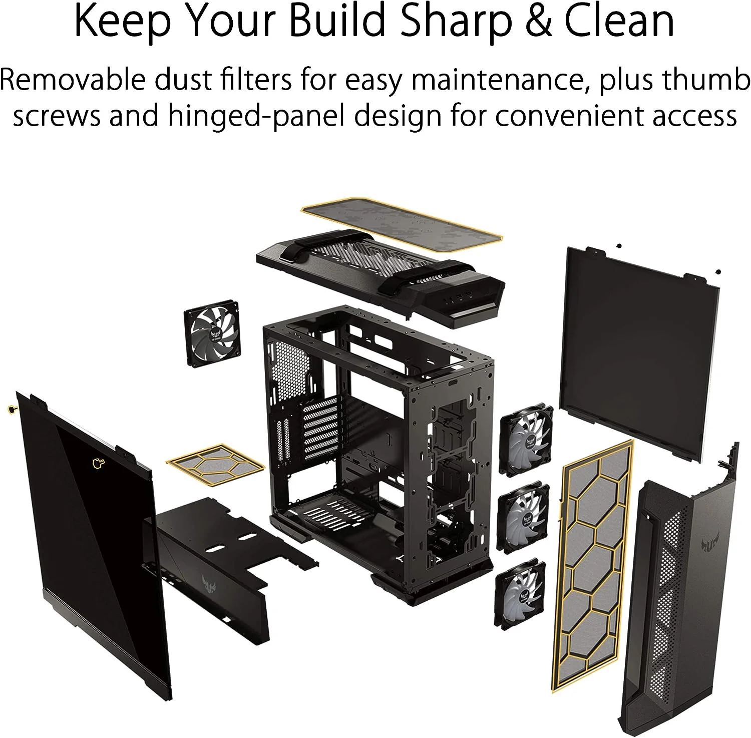ASUS TUF Gaming GT501 RGB Tempered Smoked Glass Midi Tower Gaming Case - Image 4