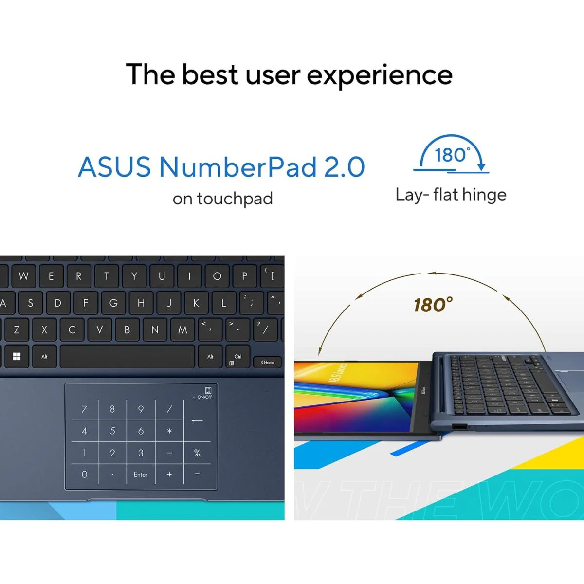 ASUS Vivobook 14 intel i5-1334U Ram 8GB DDR4 SSD 512GB Iris Xe Graphics - Screen 14" FHD ANTI-GLARE - Quiet Blue - Image 3