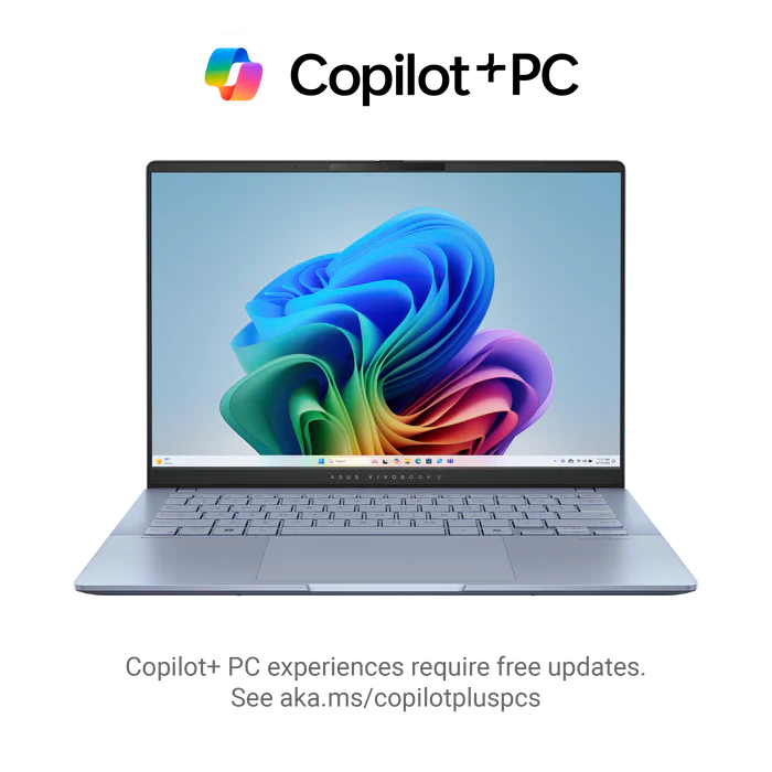 ASUS VivoBook S14 Super Light with Big Battery Core Ultra 7 256V IntelĀ® AI Boost 16GB LPDDR5X 1TB SSD 14" 3K OLED 120Hz Laptop - Mist Blue