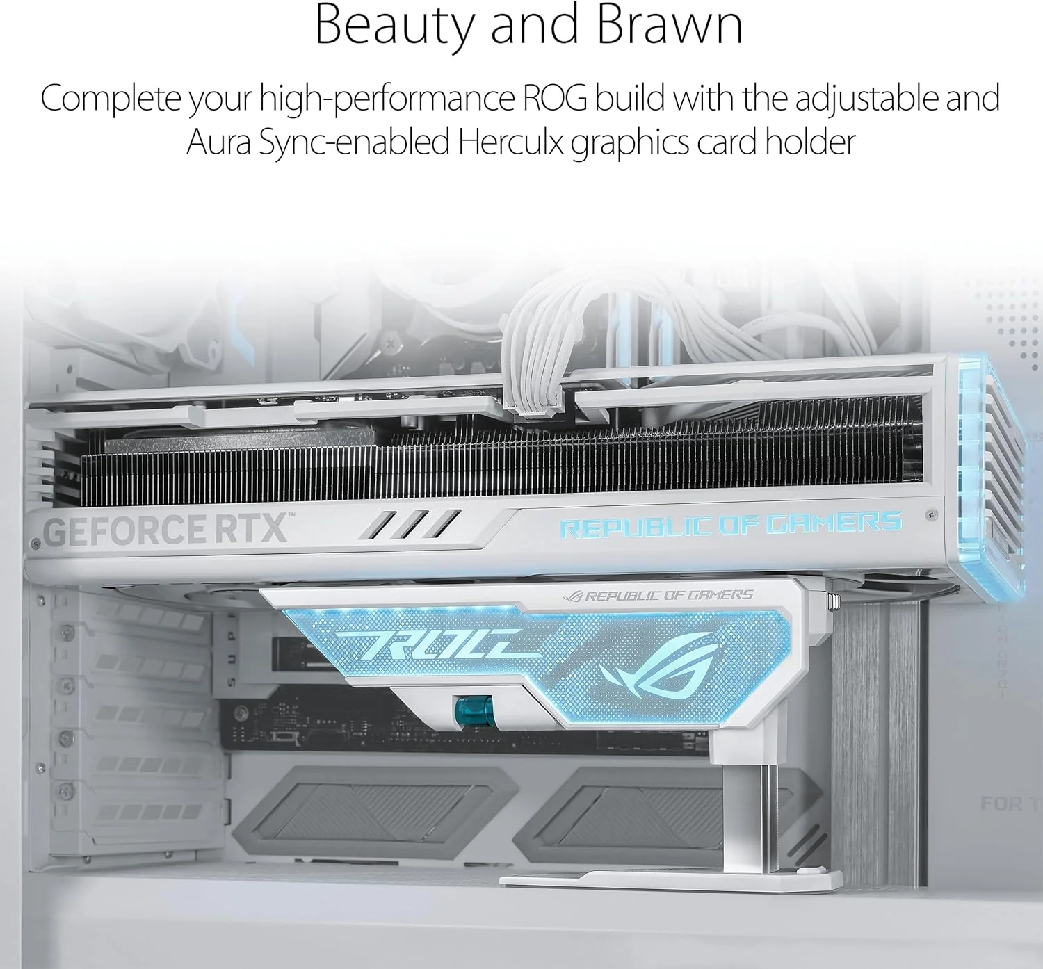 ASUS XH01 ROG Herculx Graphics Card Holder Toolless Mount - White - Image 4