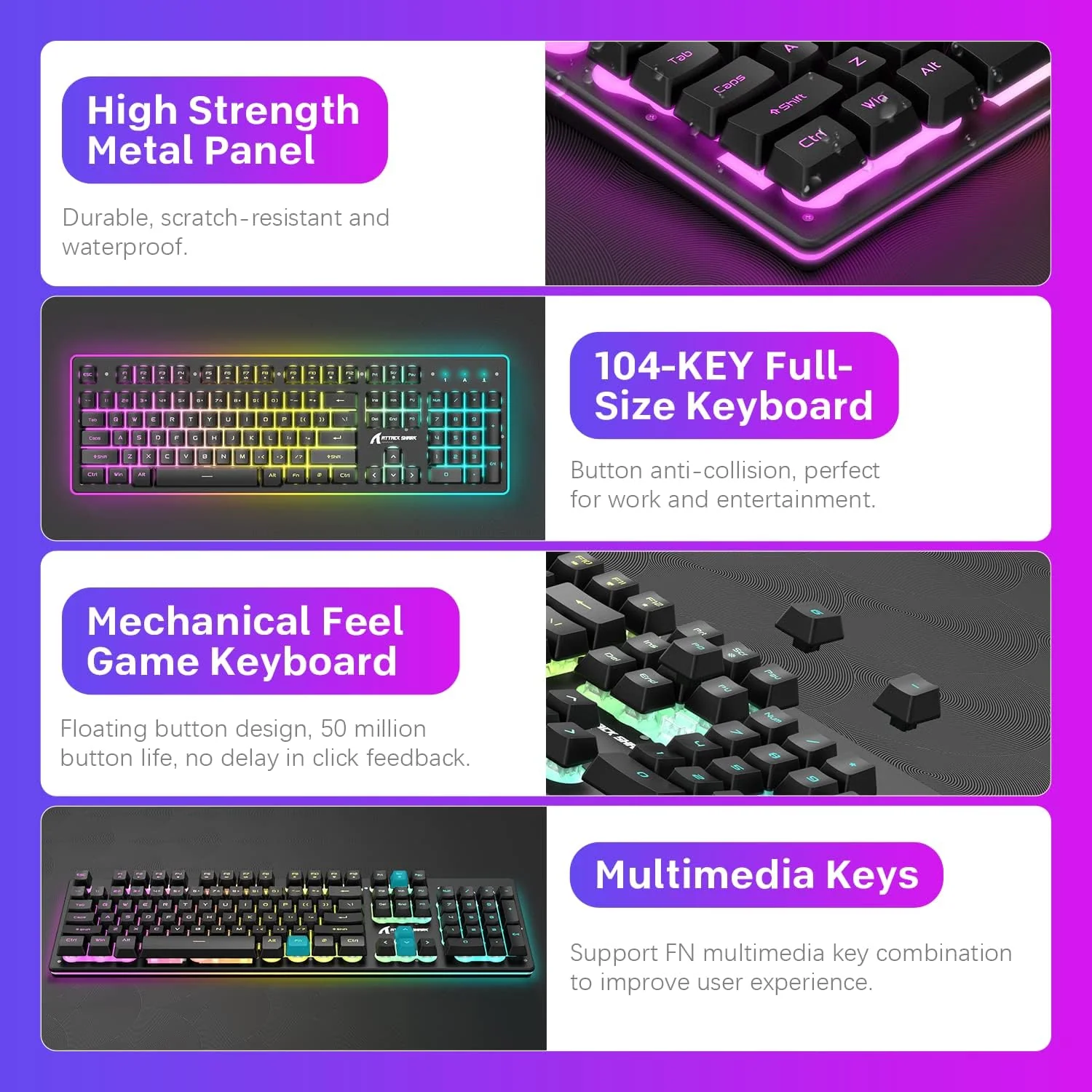Attach Shark T3 Wireless Gaming Keyboard & Mouse Combo - Image 4