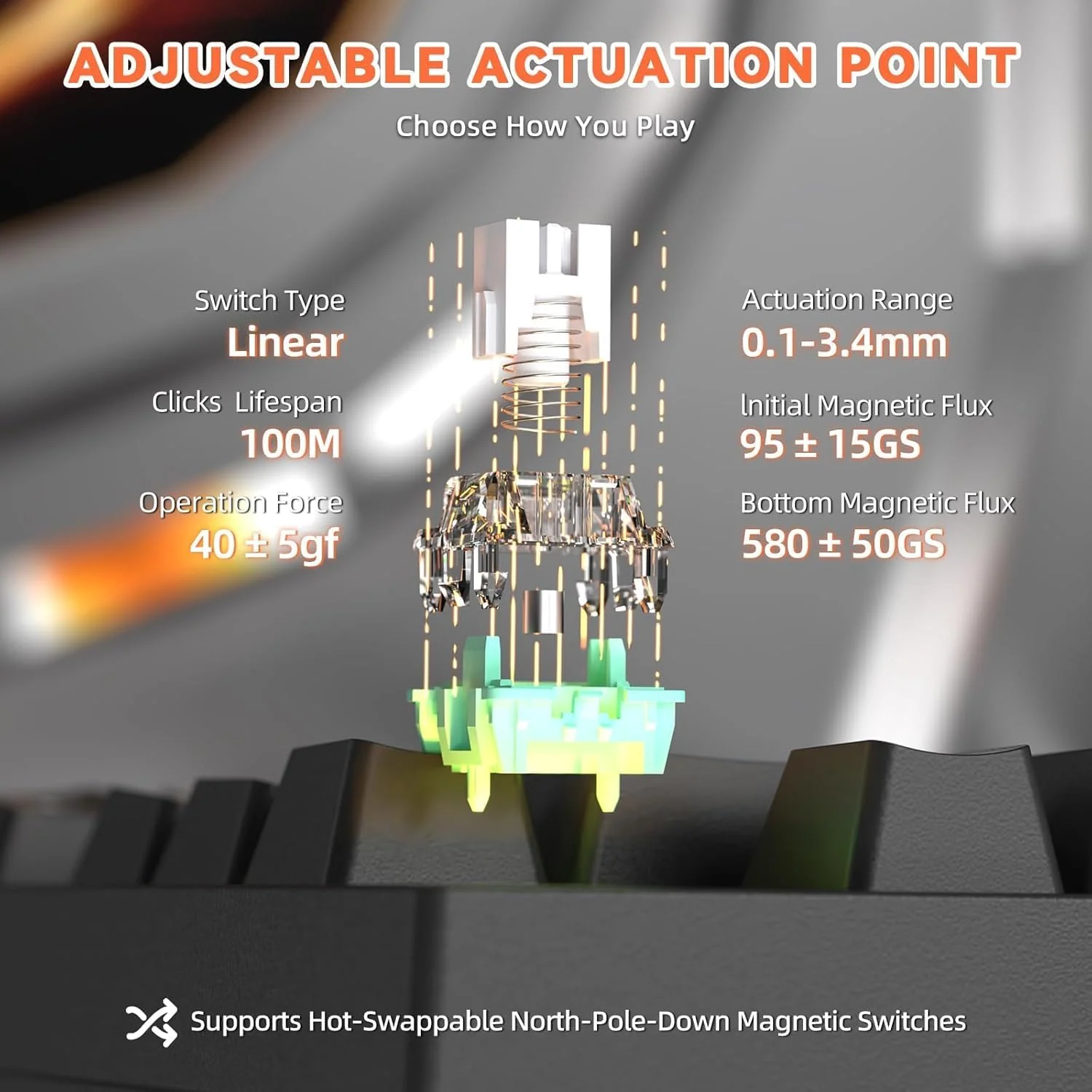 ATTACK SHARK R82 HE WIRD MAGNITC SWITCH KEYBORAD BLACK - Image 5