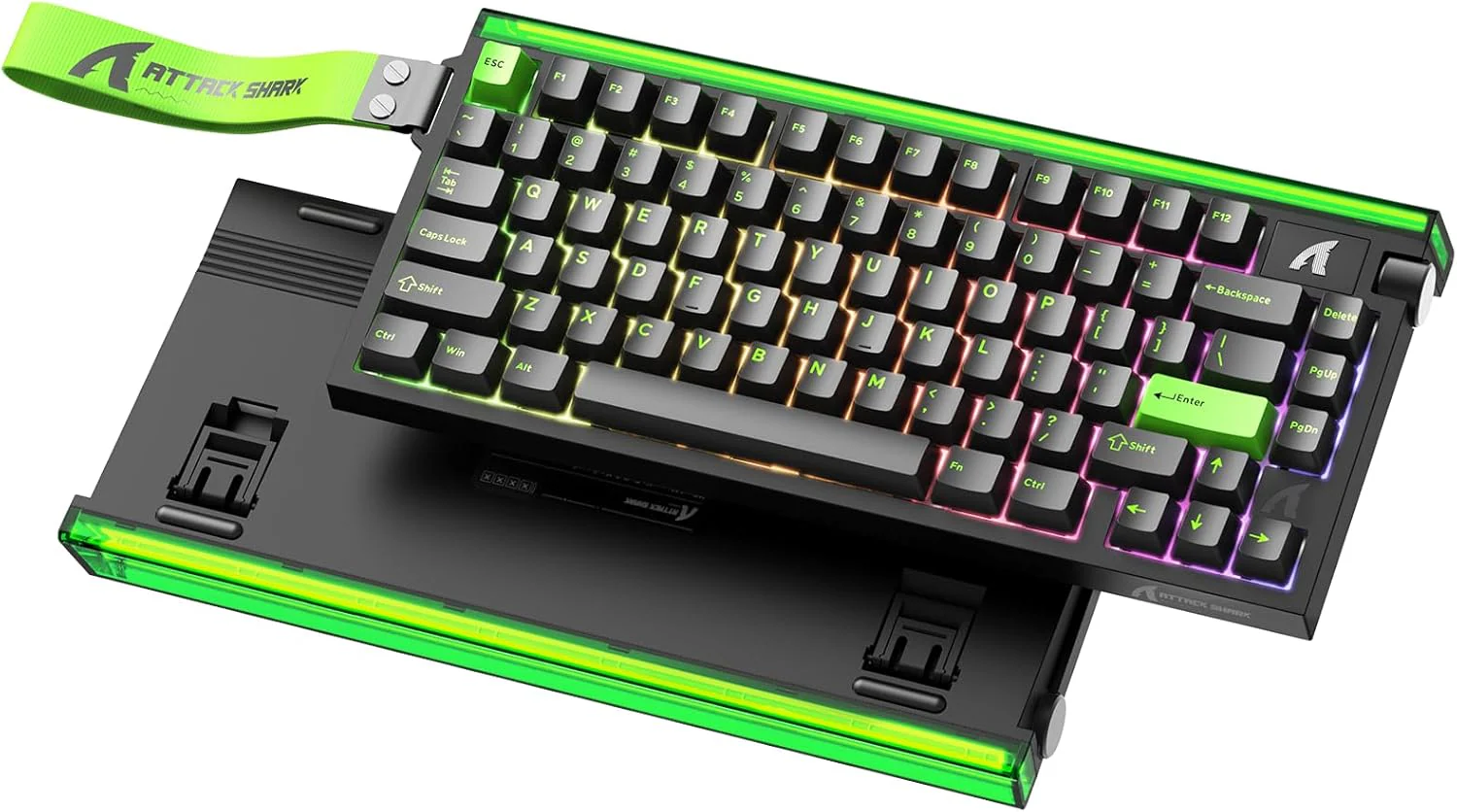 ATTACK SHARK R85 HE WIRD MAGNETIC SWITCH KEYBOARD BLACK GREEN - Image 2