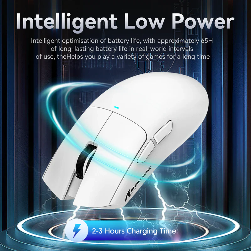 ATTACK SHARK X11 BK3633 Three Modes Wireless Gaming Mouse - White - Image 5