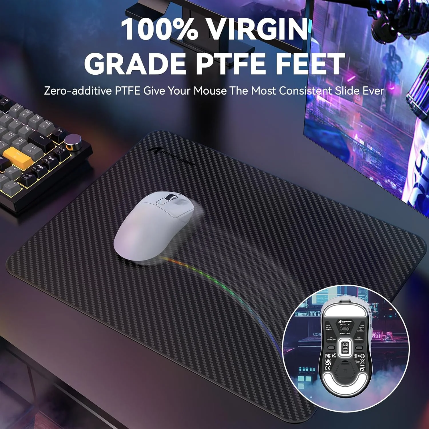 Attack Shark X3MAX PAW-3950 Wireless Gaming Mouse - Black - Image 4