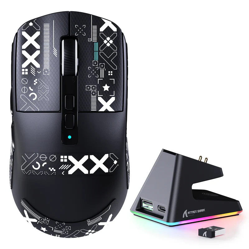 ATTACK SHARK X6 PAW-3395 Wireless Gaming Mouse - Black - Image 2
