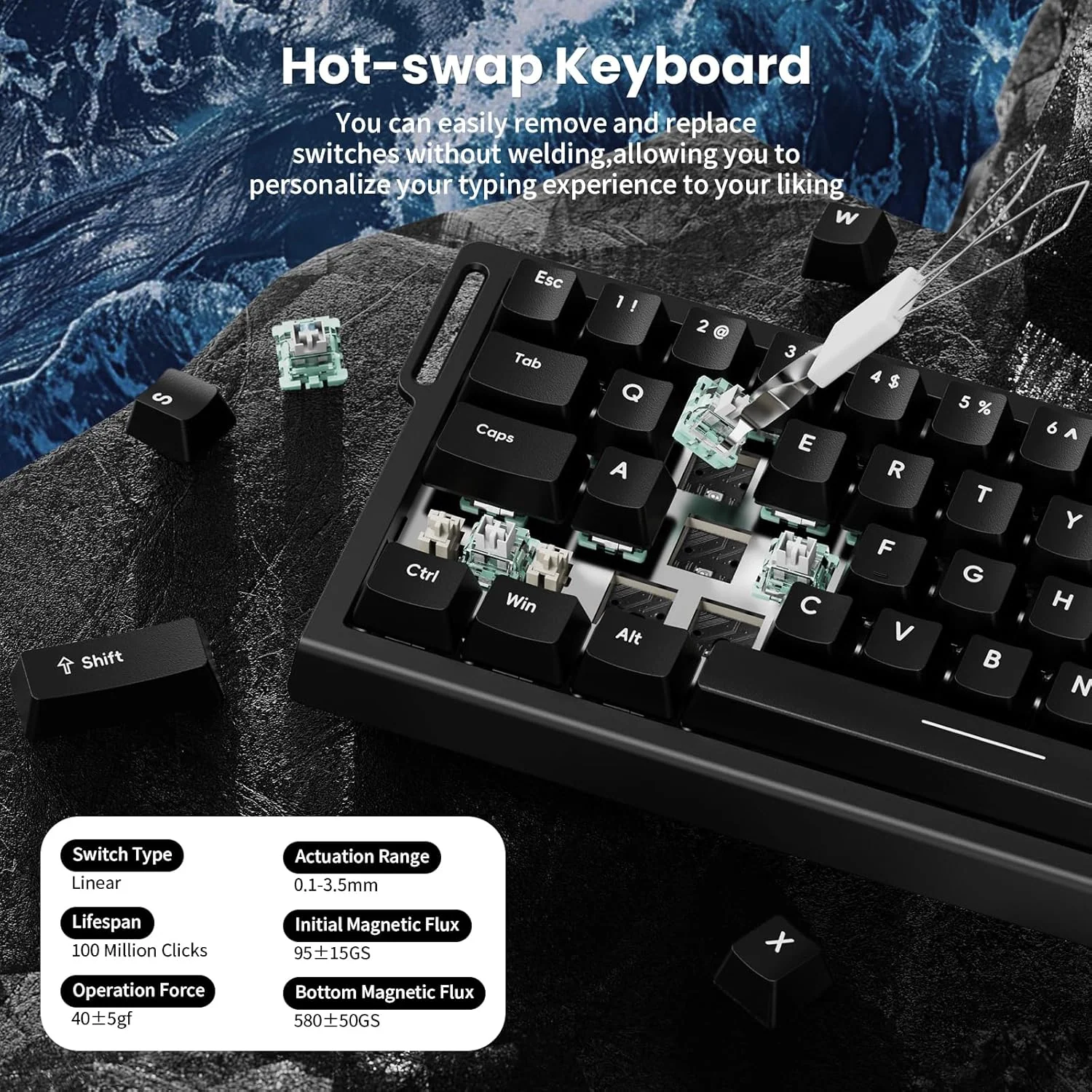 ATTACK SHARK X68 HE  MAGNITC SWITCH KEYBORAD BLACK - Image 4