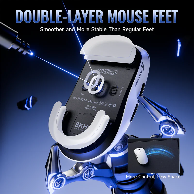 ATTACK SHARK X8 SE Wireless Gaming Mouse - Black - Image 3