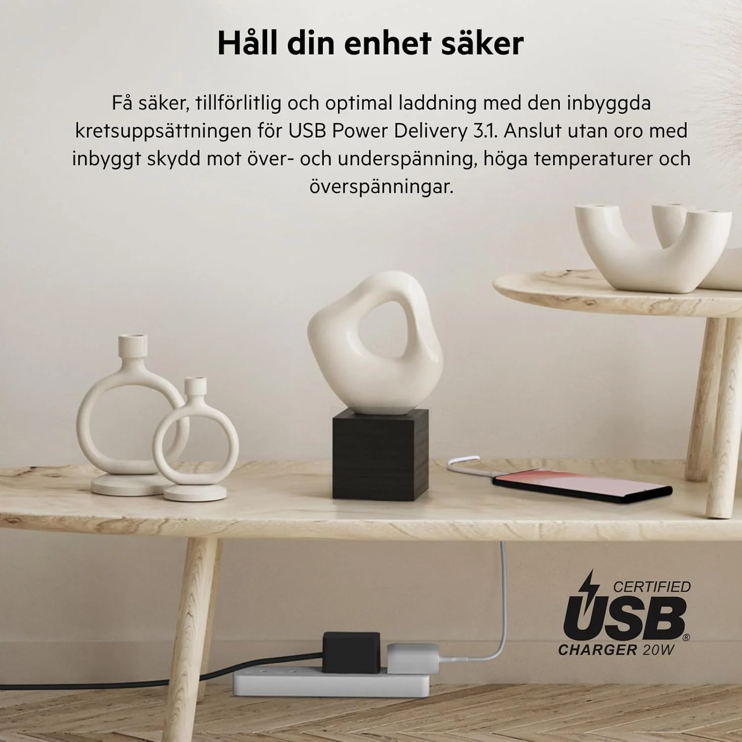 Belkin BoostCharge USB-C Wall Charger 20W, USB-C PD certified with PPS + 1M USB-C to USB-C
Cable - Image 3