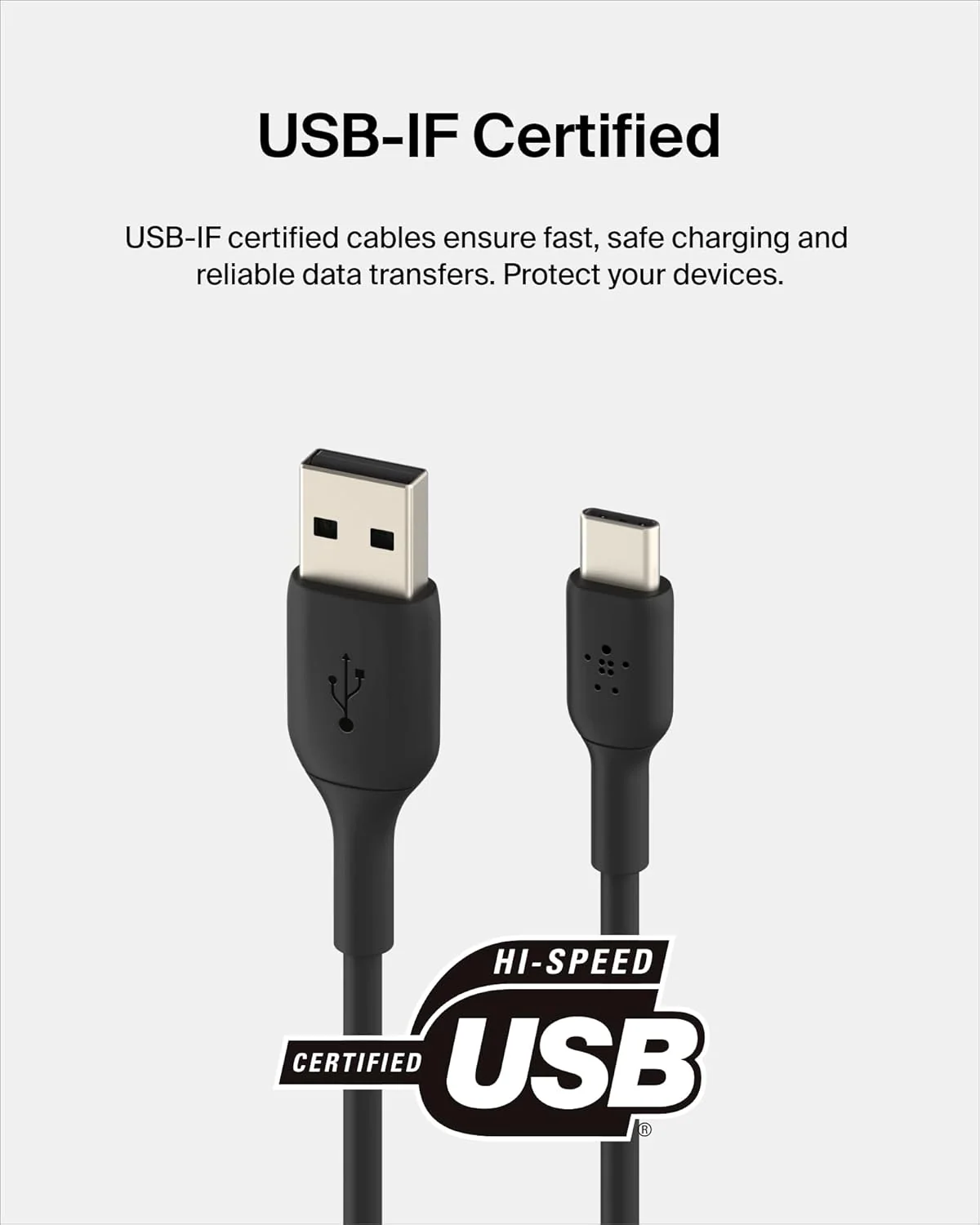 Belkin BOOSTCHARGEâ„¢ USB-A to USB-C Cable, 1M - Black - Image 2