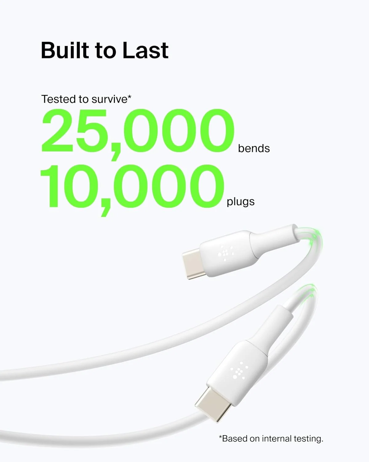 Belkin Boost Charge  USB-A to USB-C Cable, 1M - White - Image 2