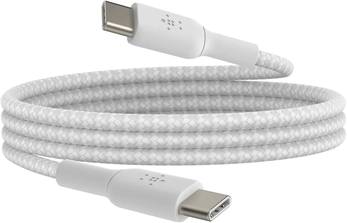 Belkin BoostCharge USB-C to USB-C Braided Cable, 1M, White