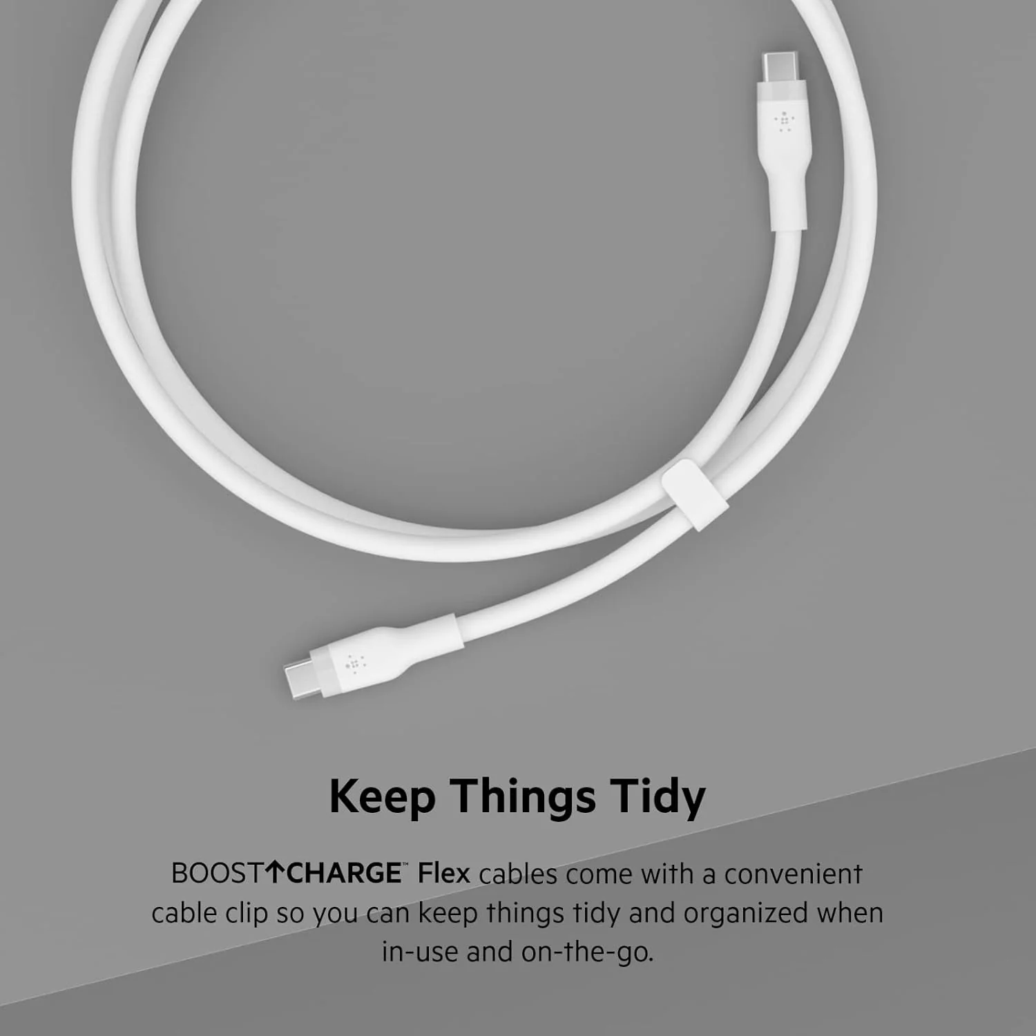 Belkin BoostCharge Flex USB-C to USB-C Silicone Cable, 3M - White - Image 4