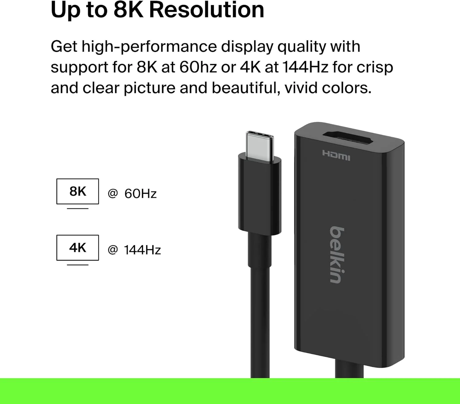 Belkin Connect USB-C (M) / HDMI 2.1 (F) 8K/60Hz HDR10+ 11cm - Image 6