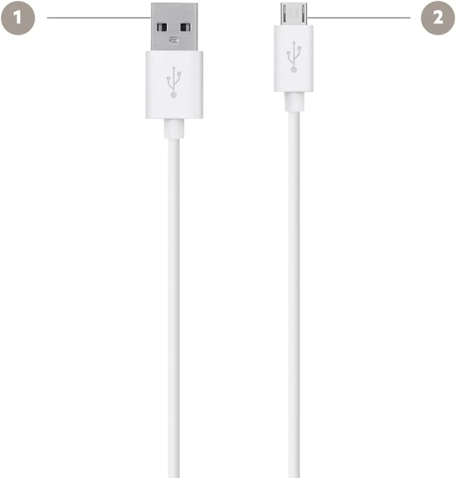 Belkin MixIt Colour Range 2m Micro USB Cable for Smartphones and Tablets - White - Image 2