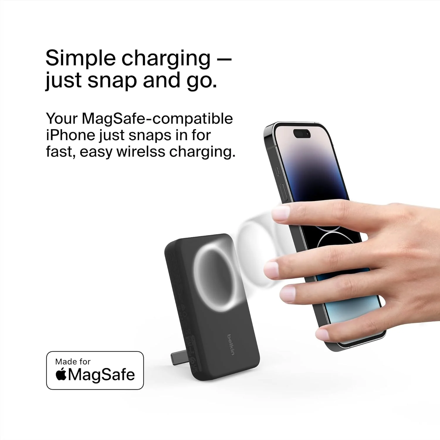 Belkin Magnetic Wireless Power Bank 5K with Stand - Black - Image 5