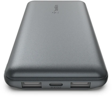 Belkin Portable Charger, USB-C Power Bank 10000mAh - Grey - Image 3