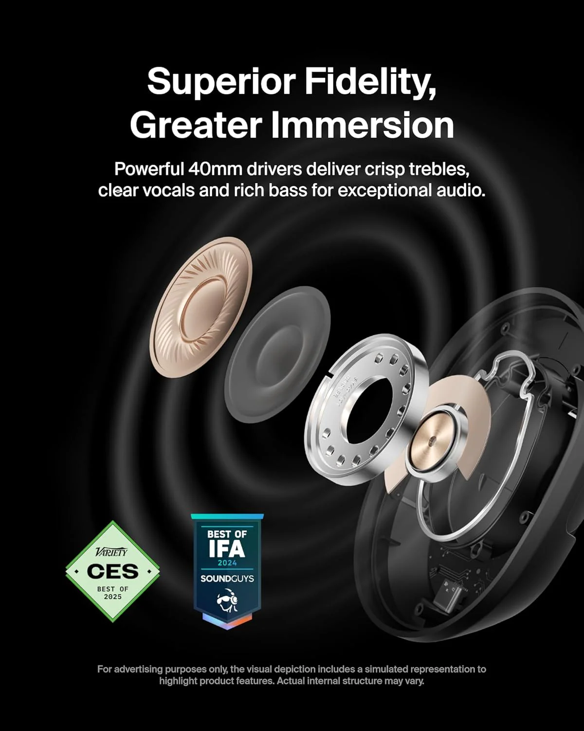 Belkin Soundform Isolate Noise Cancelling Headphones - Black - Image 3