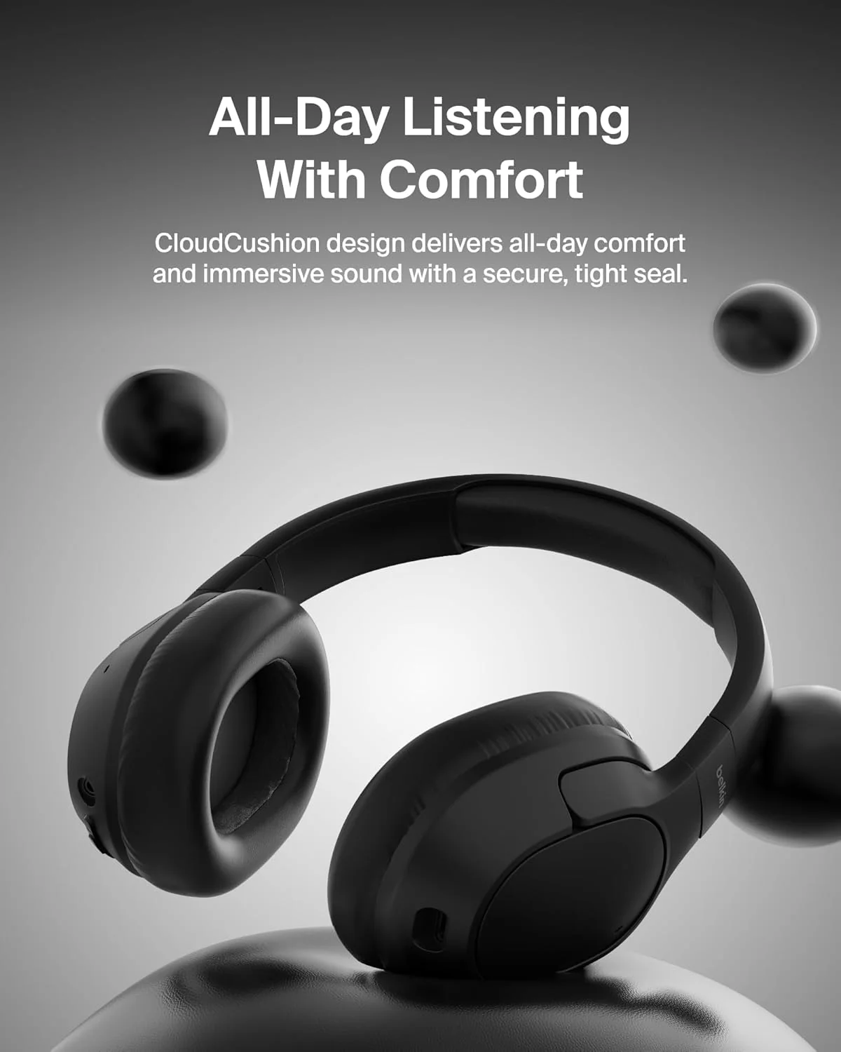 Belkin Soundform Isolate Noise Cancelling Headphones - Black - Image 7