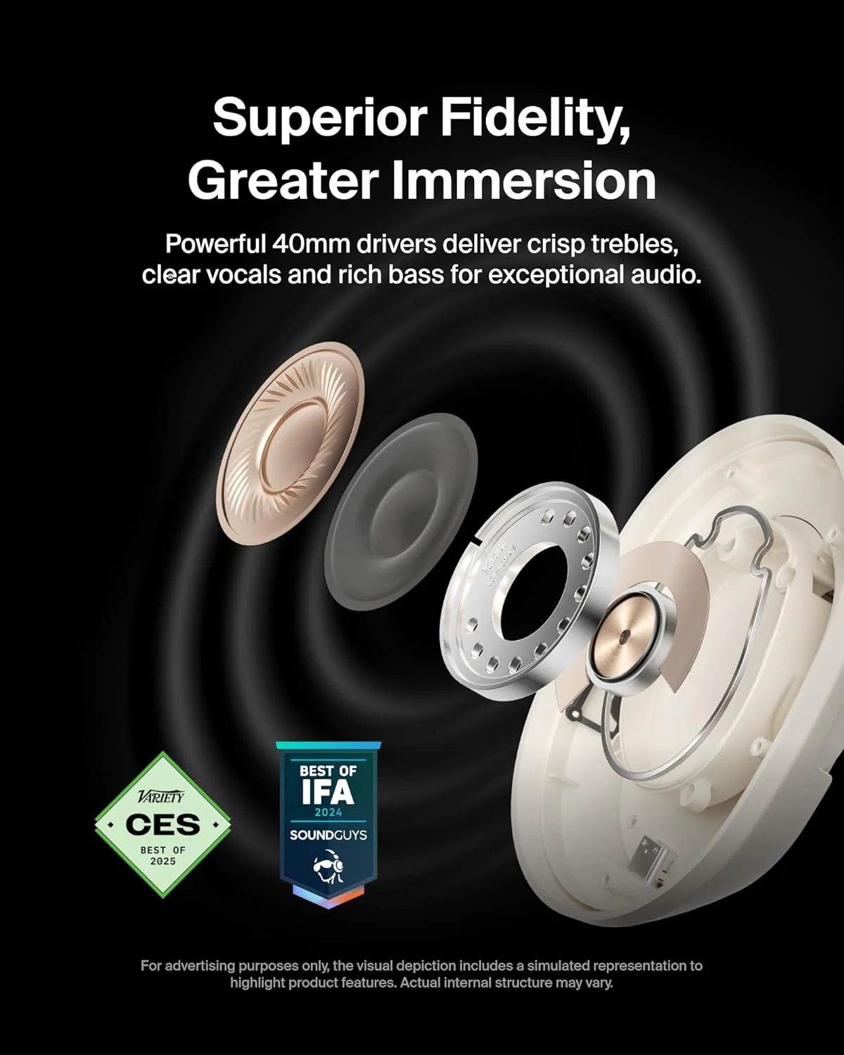 Belkin Soundform Isolate Noise Cancelling Headphones - Sand - Image 3