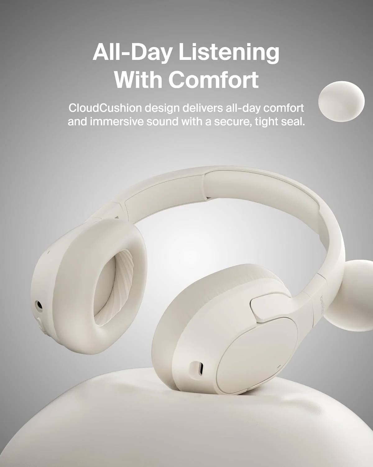 Belkin Soundform Isolate Noise Cancelling Headphones - Sand - Image 5