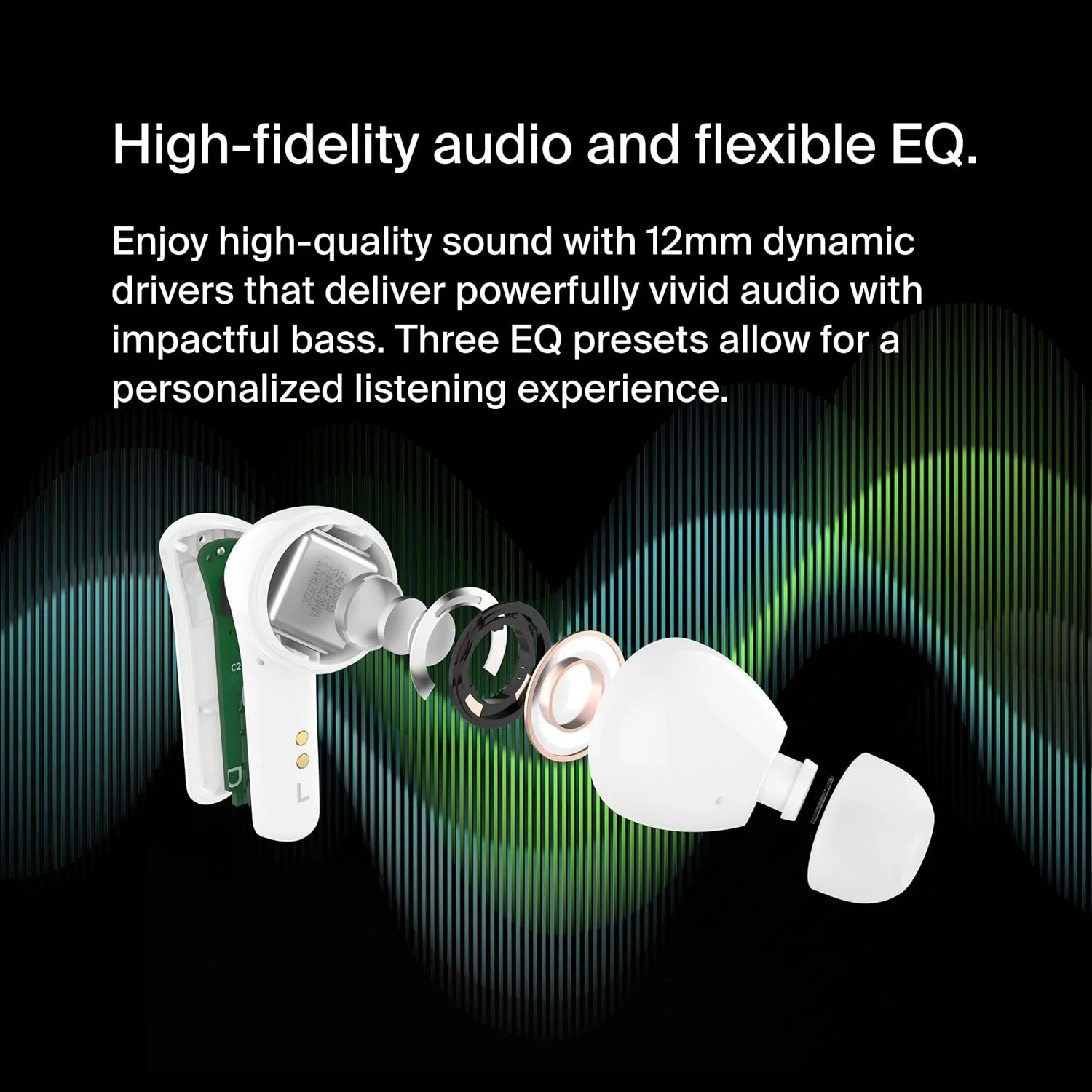 Belkin SoundForm Motion True Wireless Earbuds - White - Image 3