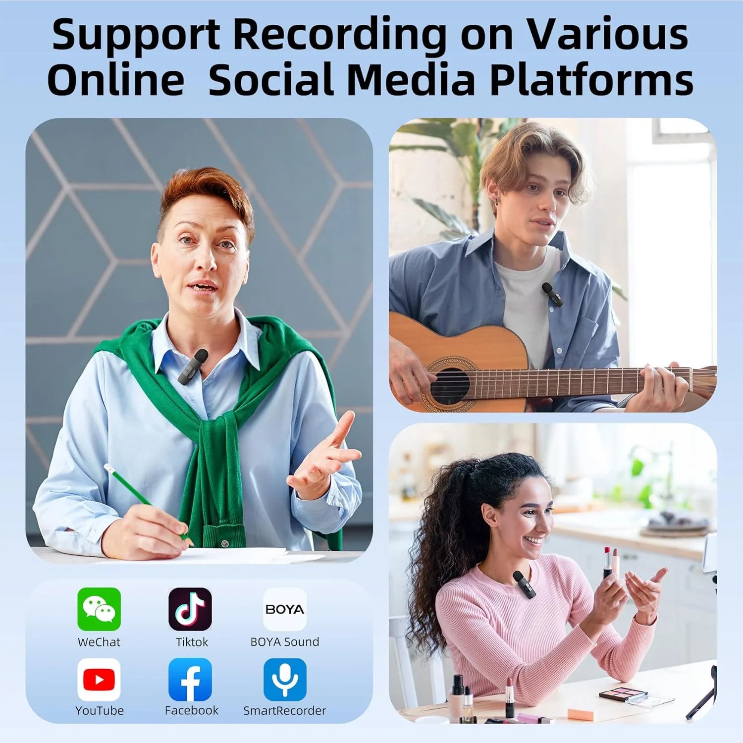 BOYA V20 USB-C Wireless Microphone,Mini Lapel Mic with NoiseCancelling Compatibale with Android/Type-C - Image 3