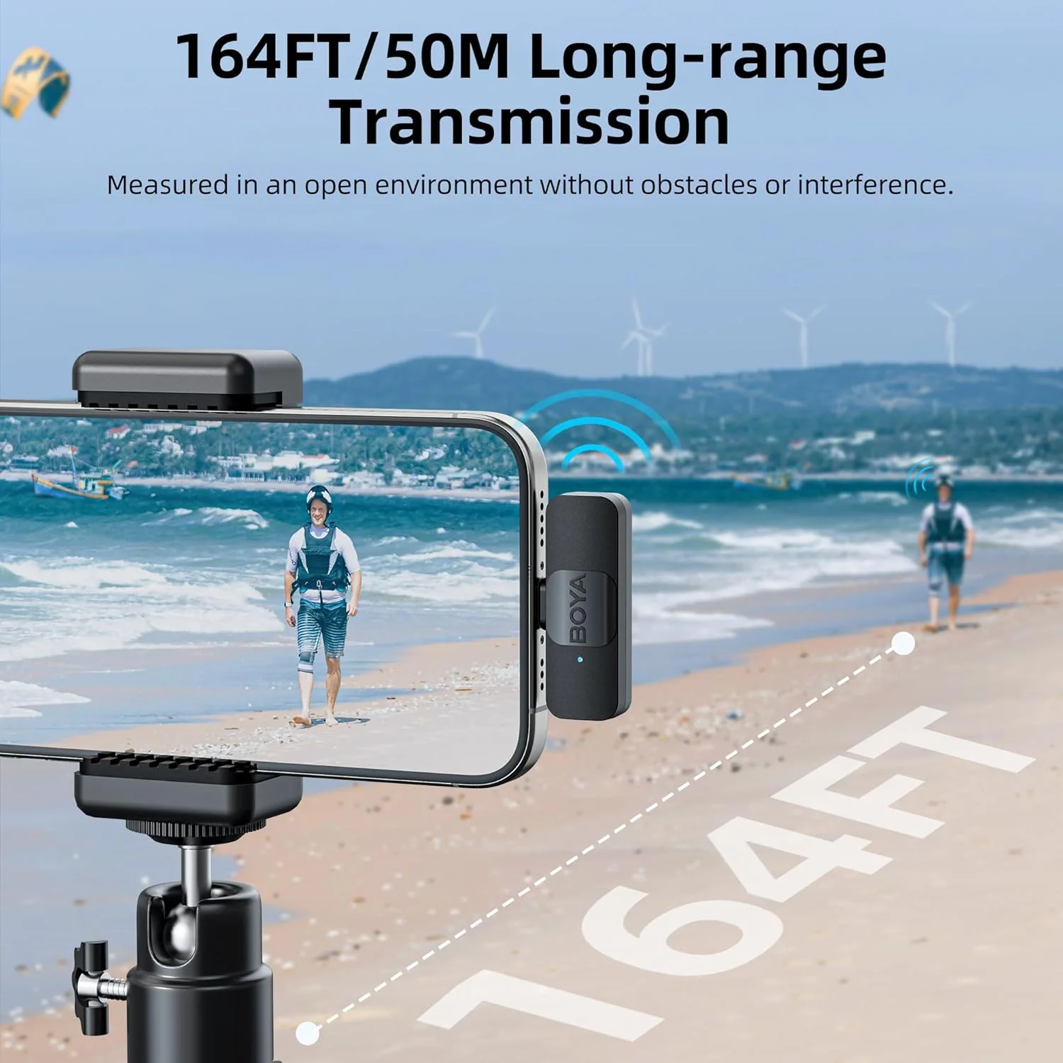 BOYA V20 USB-C Wireless Microphone,Mini Lapel Mic with NoiseCancelling Compatibale with Android/Type-C - Image 4