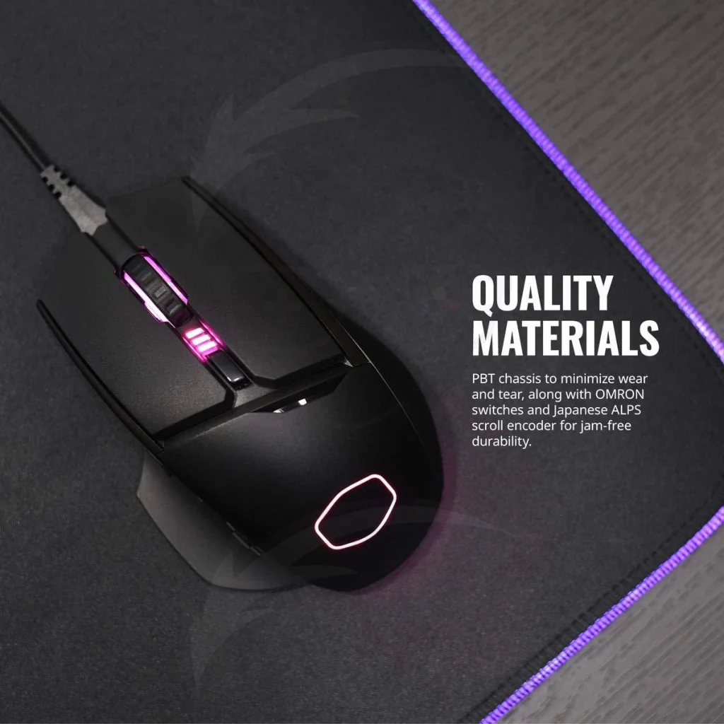 Cooler Master mm830 Gaming Mouse with 24, 000 DPI Sensor, Hidden D-Pad Buttons, 4-Zone RGB, and Precision Wheel - Image 5