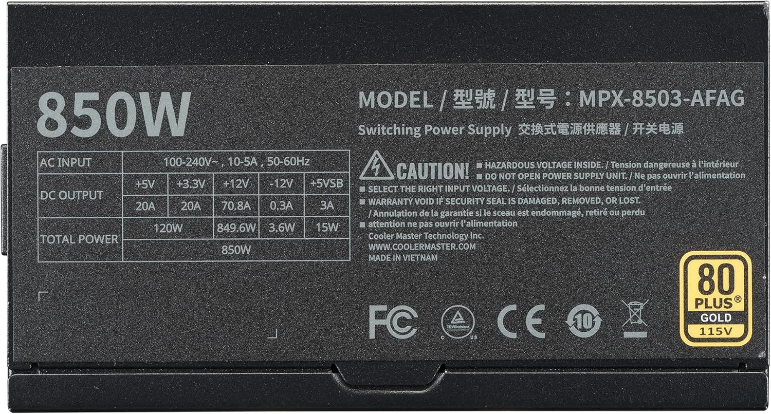 COOLER MASTER MWE GOLD 850 V3 POWER SUPPLY - Image 3