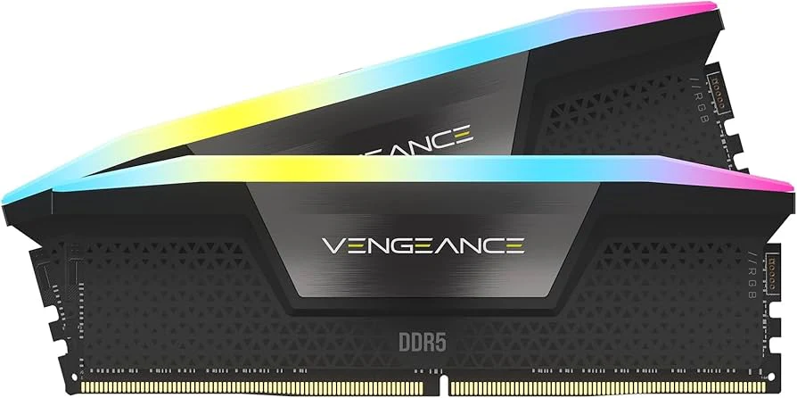 CORSAIR VENGEANCE RGB 64GB (2x32GB) DDR5 RAM 6400MHz CL32 Memory Kit — Black - Image 2