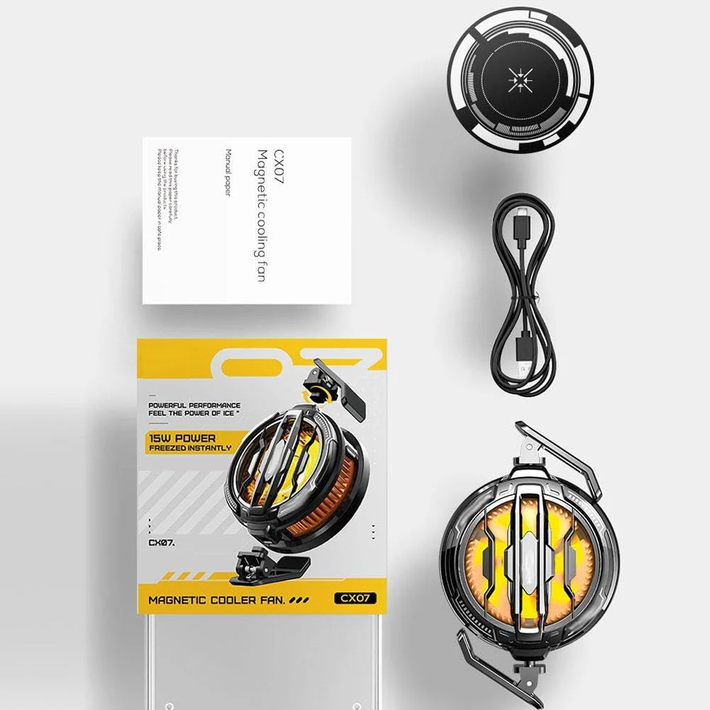 CX08 Pro Cell Phone Type-C Magnetic Fan Powerful and Quiet Cooling - Image 3