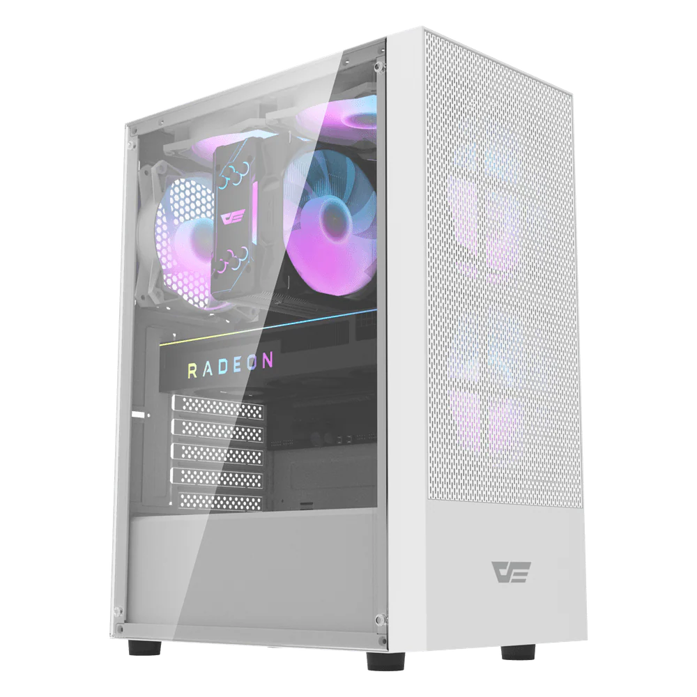 Darkflash A290 ATX with 3 FANS PC Case - White