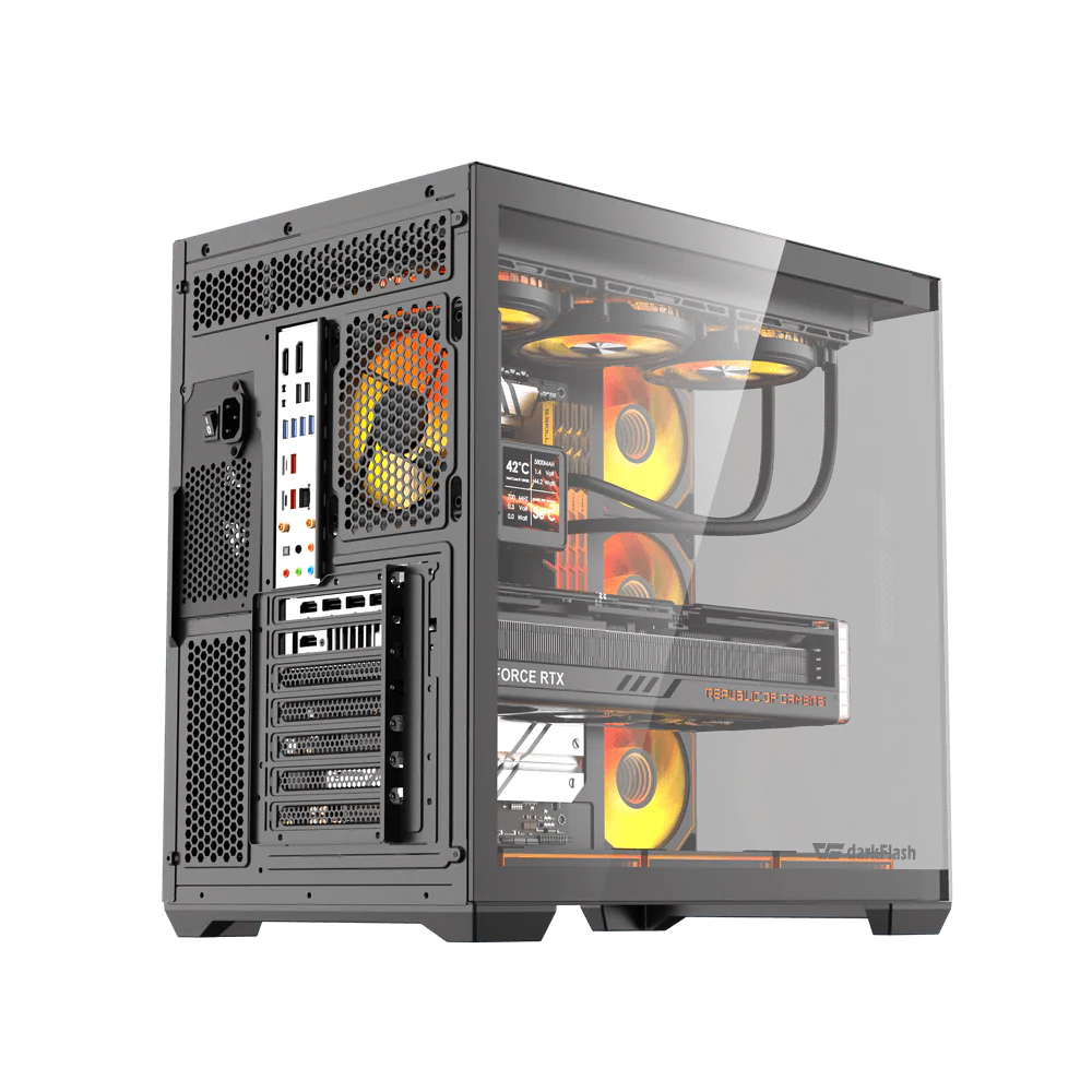DARKFLASH C280 BLACK E-ATX GAMING CASE - Image 3
