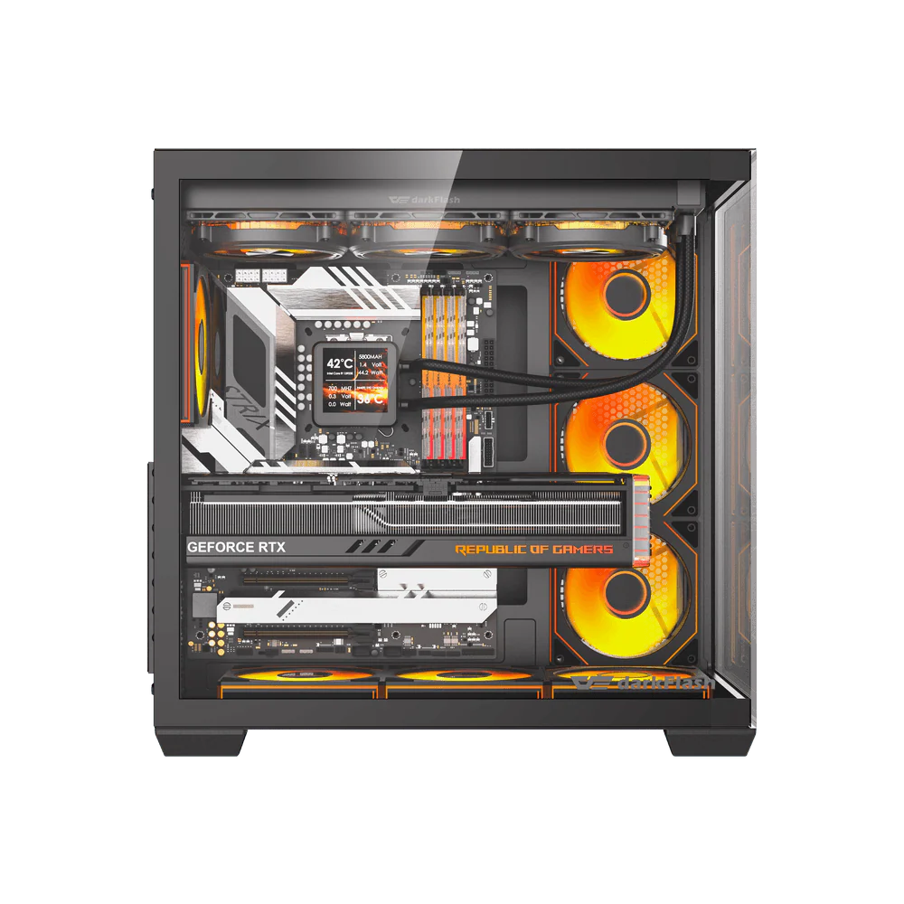 DARKFLASH C280 BLACK E-ATX GAMING CASE - Image 7