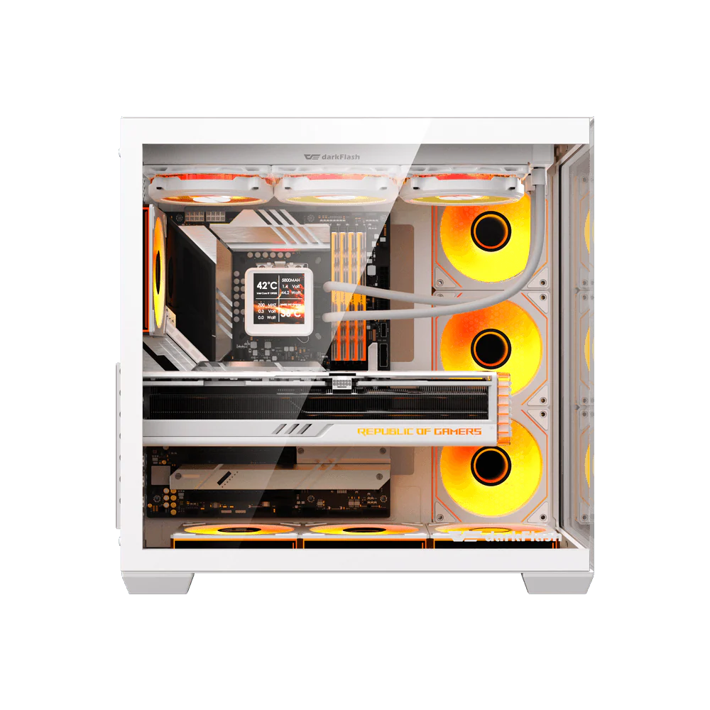 DARKFLASH C280 WHITE E-ATX GAMING CASE - Image 7