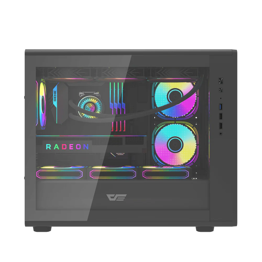 Darkflash DB460M M-ATX with 3 FANS PC Case - Black - Image 3