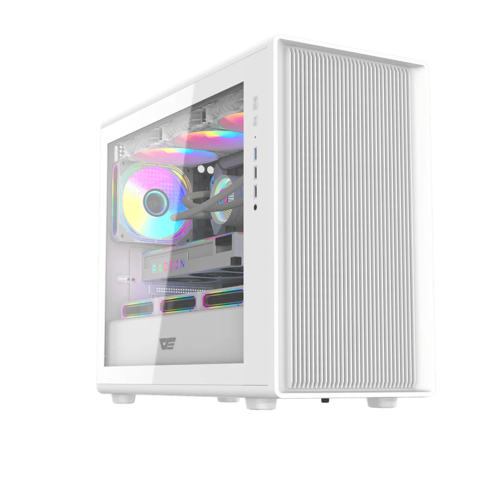Darkflash DB460M M-ATX with 3 FANS PC Case - White