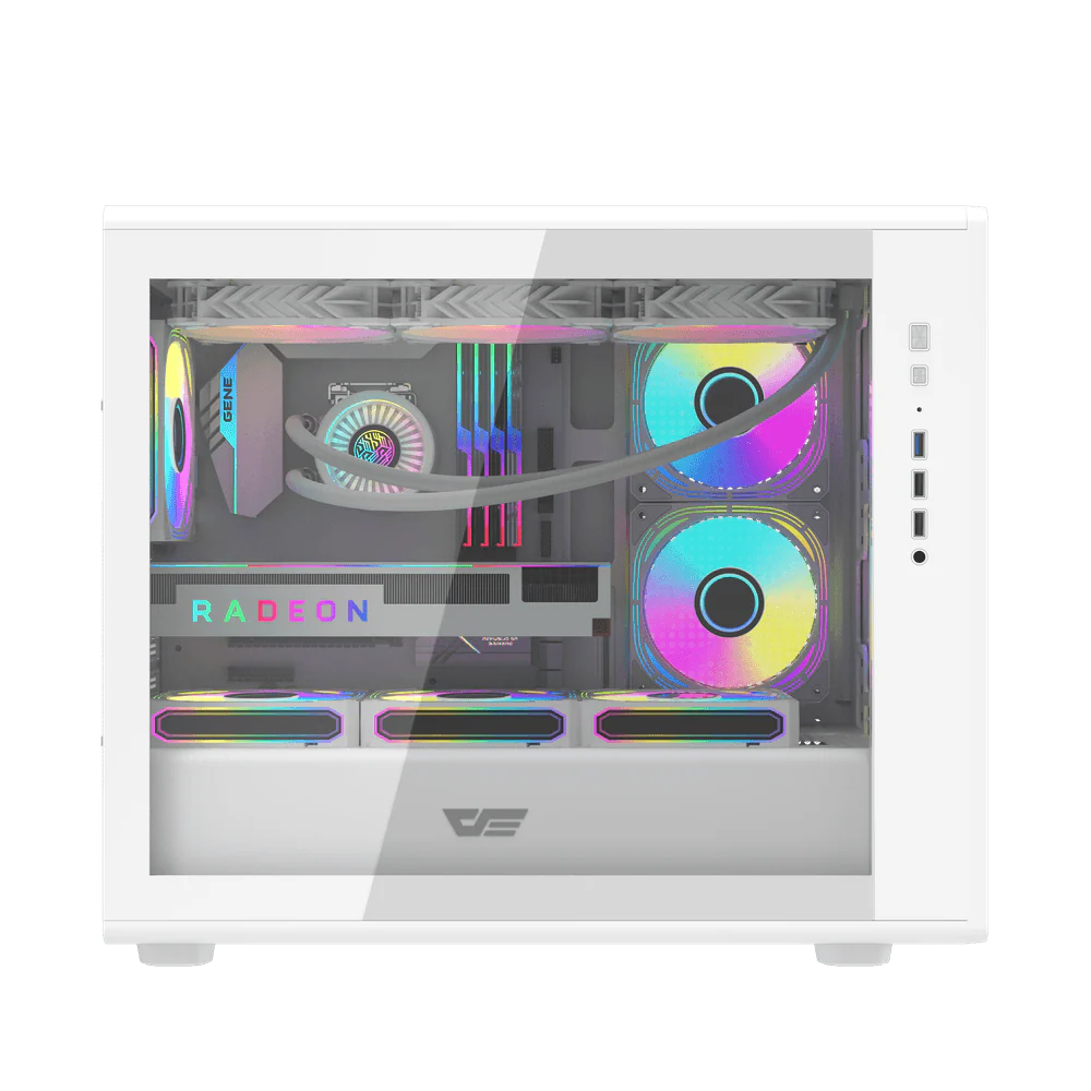 Darkflash DB460M M-ATX with 3 FANS PC Case - White - Image 2