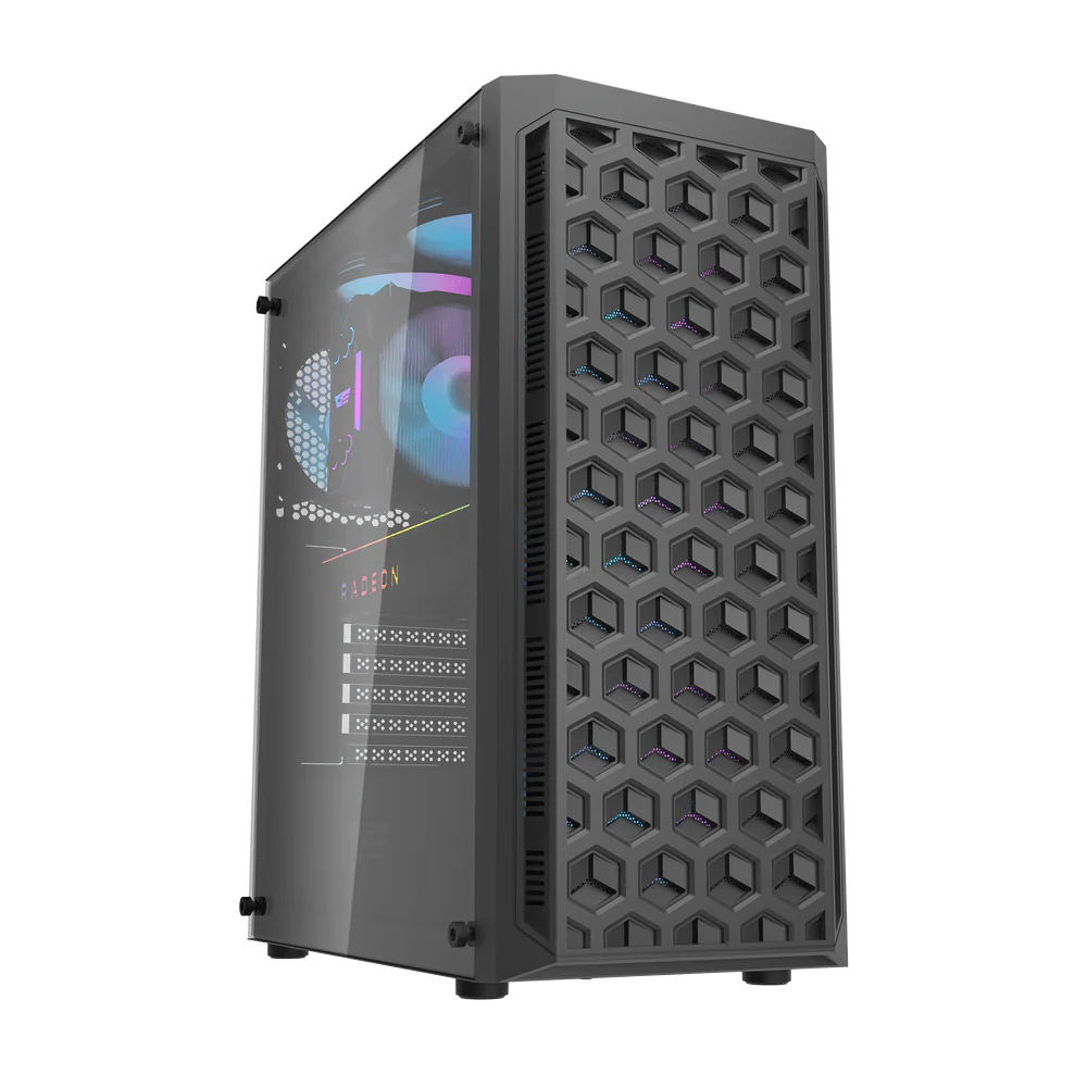 Darkflash DK350 ATX with 4 FANS PC Case - Black