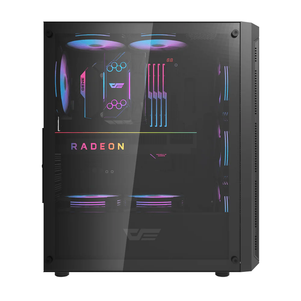 Darkflash DK350 ATX with 4 FANS PC Case - Black - Image 2