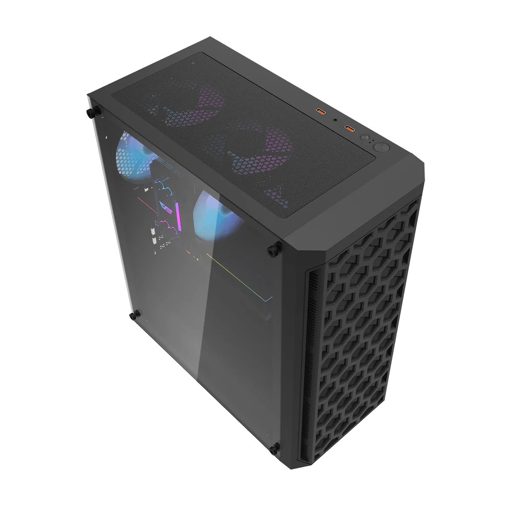 Darkflash DK350 ATX with 4 FANS PC Case - Black - Image 4