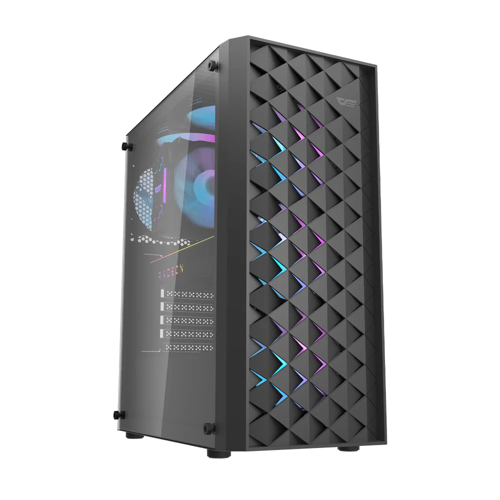 Darkflash DK351 ATX with 4 FANS PC Case - Black
