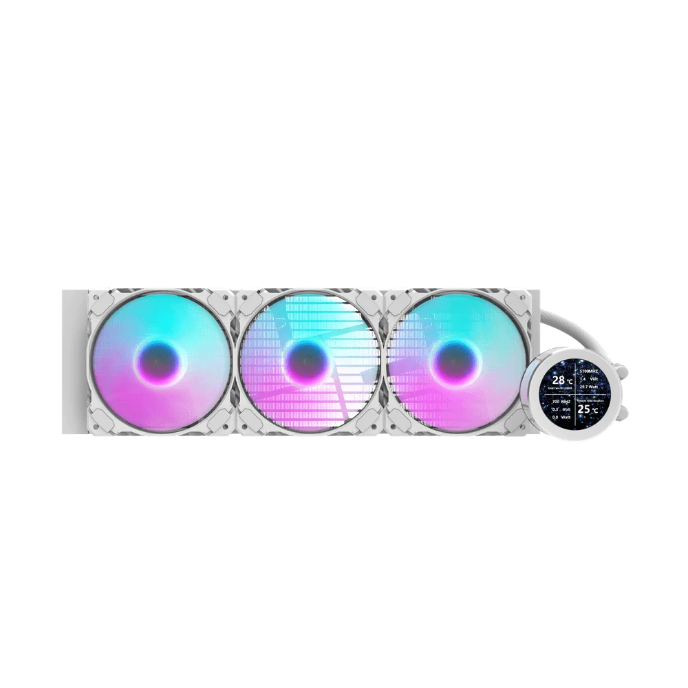 Darkflash DN360S 2.1" IPS Display Screen 3-Srage Motor Water Pump AIO 360mm RGB Liquid Cooler - White - Image 2