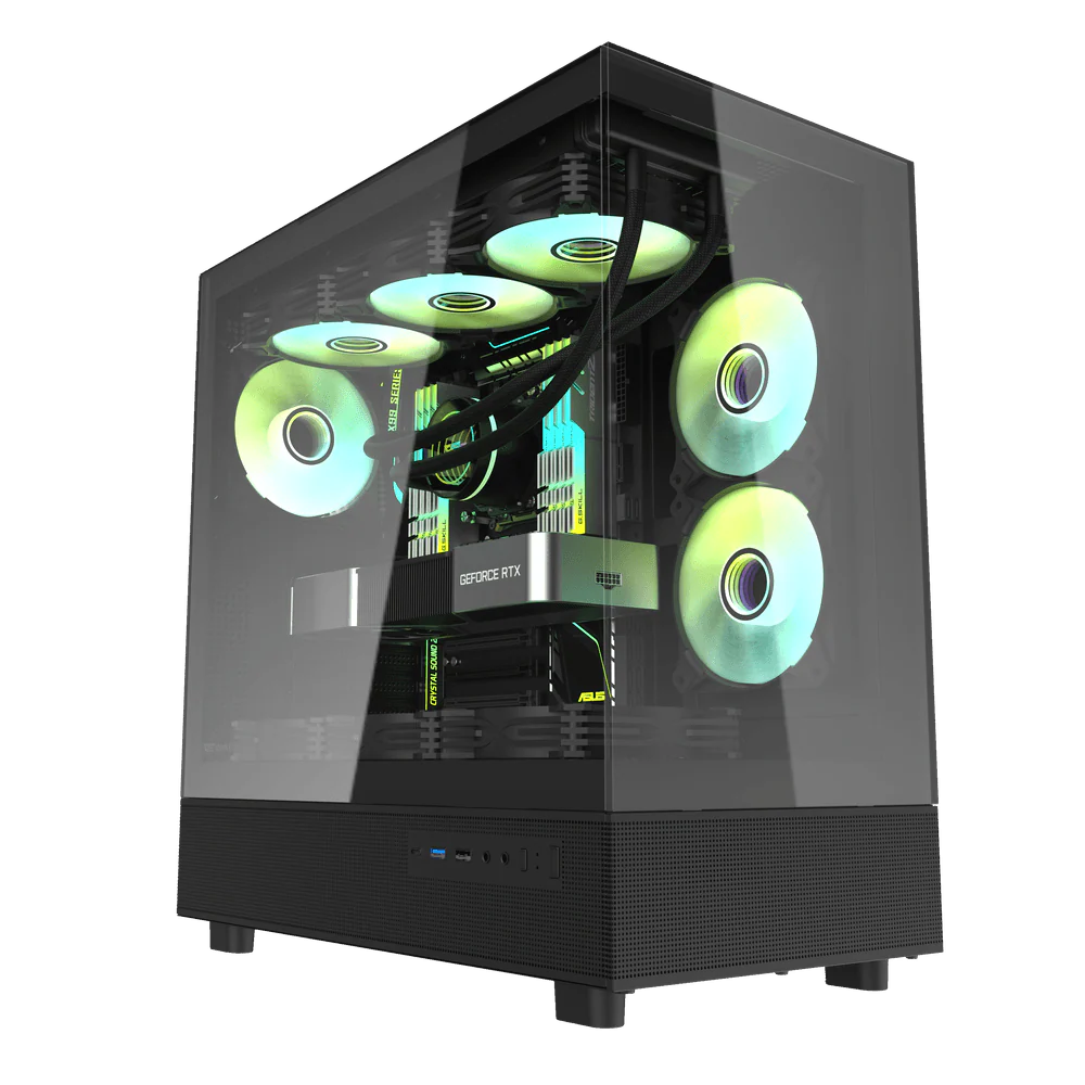 Darkflash DPX90 ATX with 3 FANS PC Case - Black
