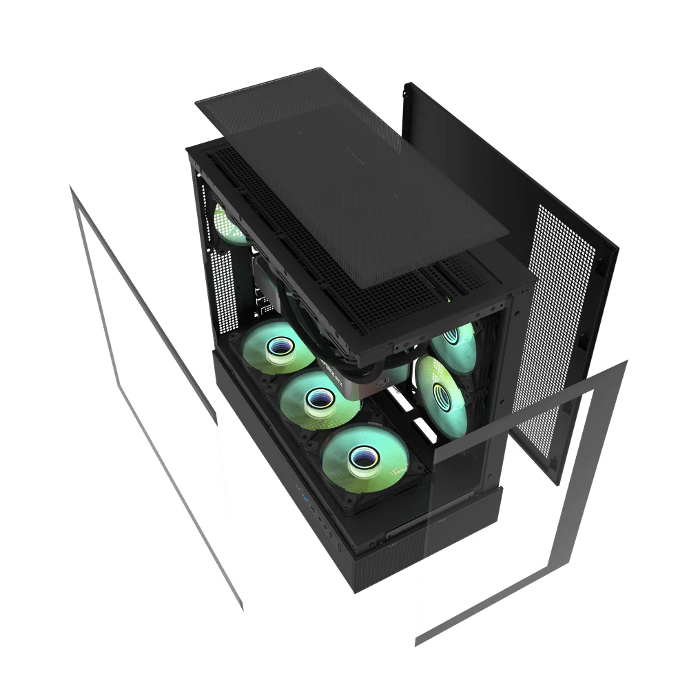 Darkflash DPX90 ATX with 3 FANS PC Case - Black - Image 3