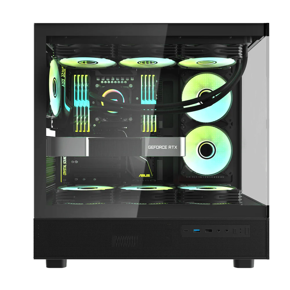 Darkflash DPX90 ATX with 3 FANS PC Case - Black - Image 4