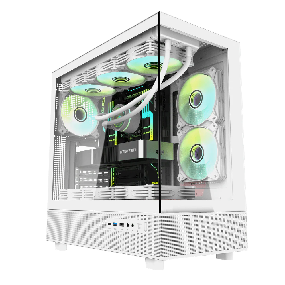 Darkflash DPX90 ATX with 3 FANS PC Case - White