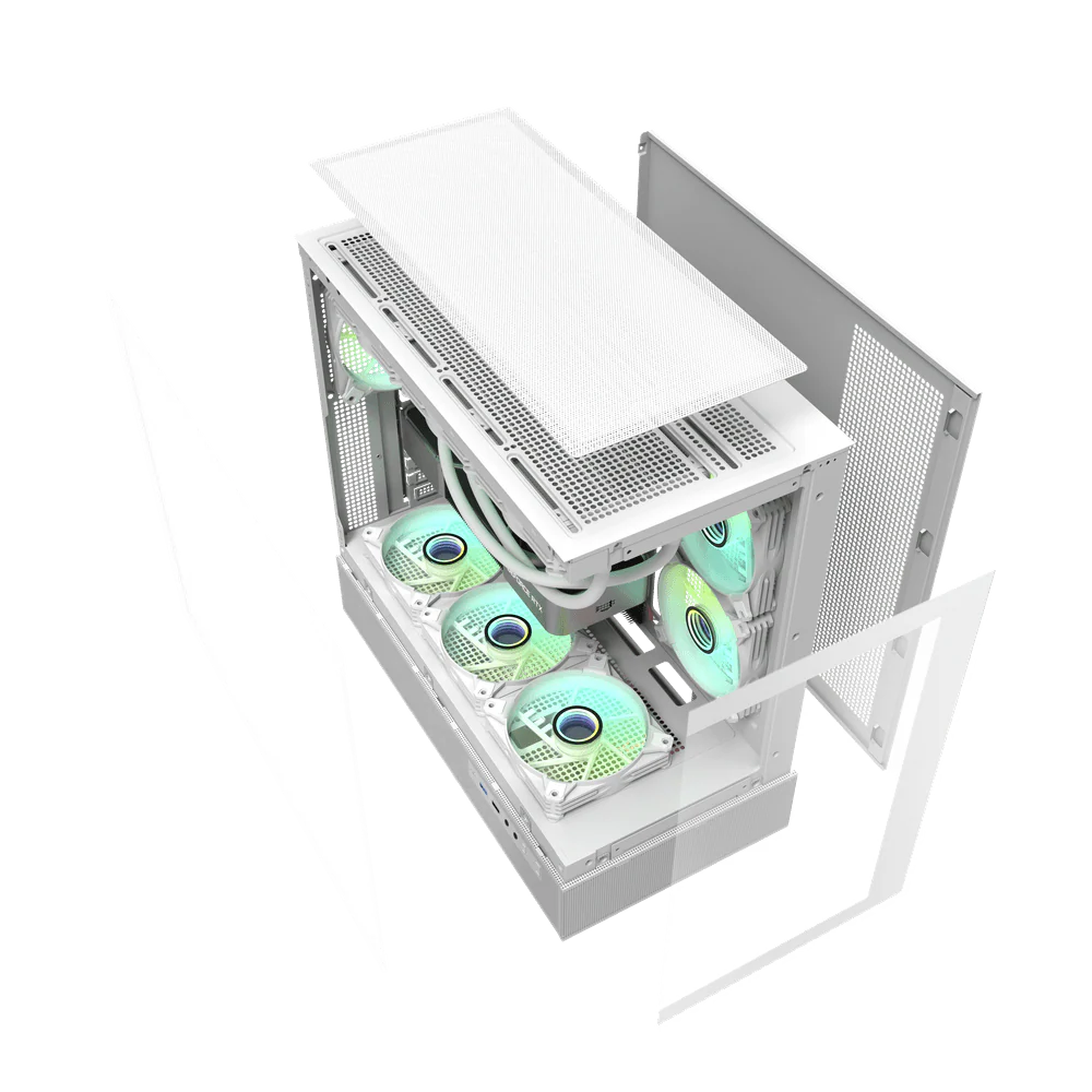 Darkflash DPX90 ATX with 3 FANS PC Case - White - Image 3